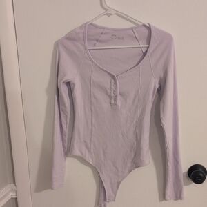 aerie Lavender Long-Sleeve Bodysuit